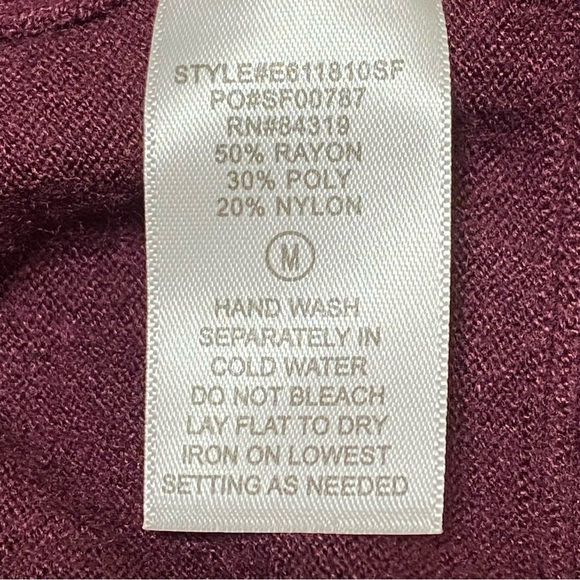 Evolution by Cyrus Burgundy Open Cardigan Button Sleeve NWT Size Medium - Picture 6 of 8